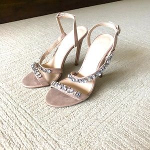 ASOS diamanté pink/beige heeled sandals